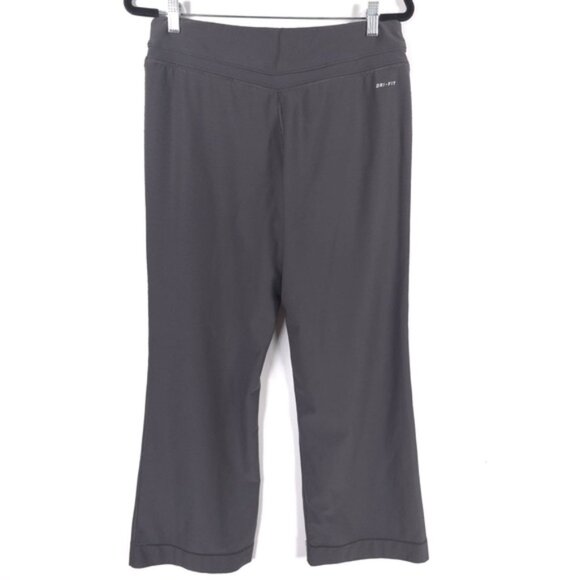 NIKE DRI-FIT Women’s Leggings Pants Wide Leg Flare Gray Training Yoga Luxe LARGE - Picture 2 of 11